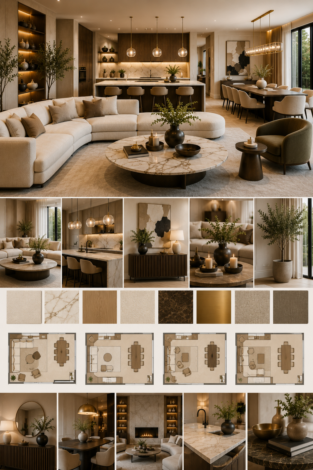 How to Style a Luxury Open-Concept Living Room Like a Designer
