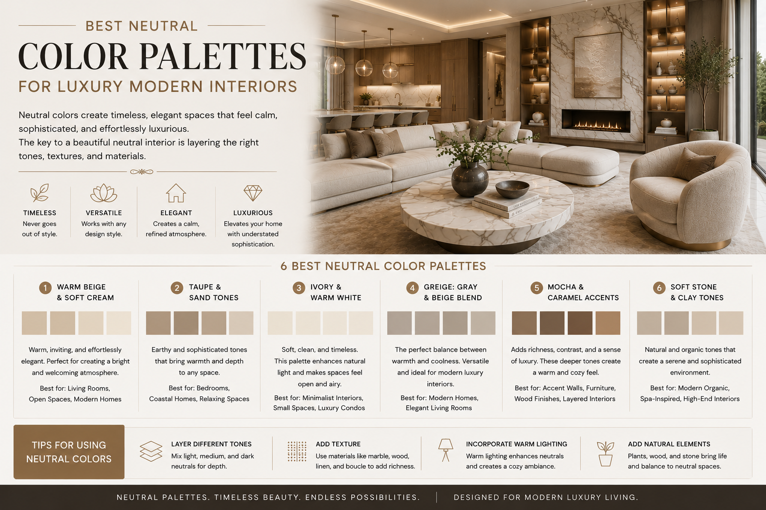 Best Neutral Color Palettes for Luxury Modern Interiors