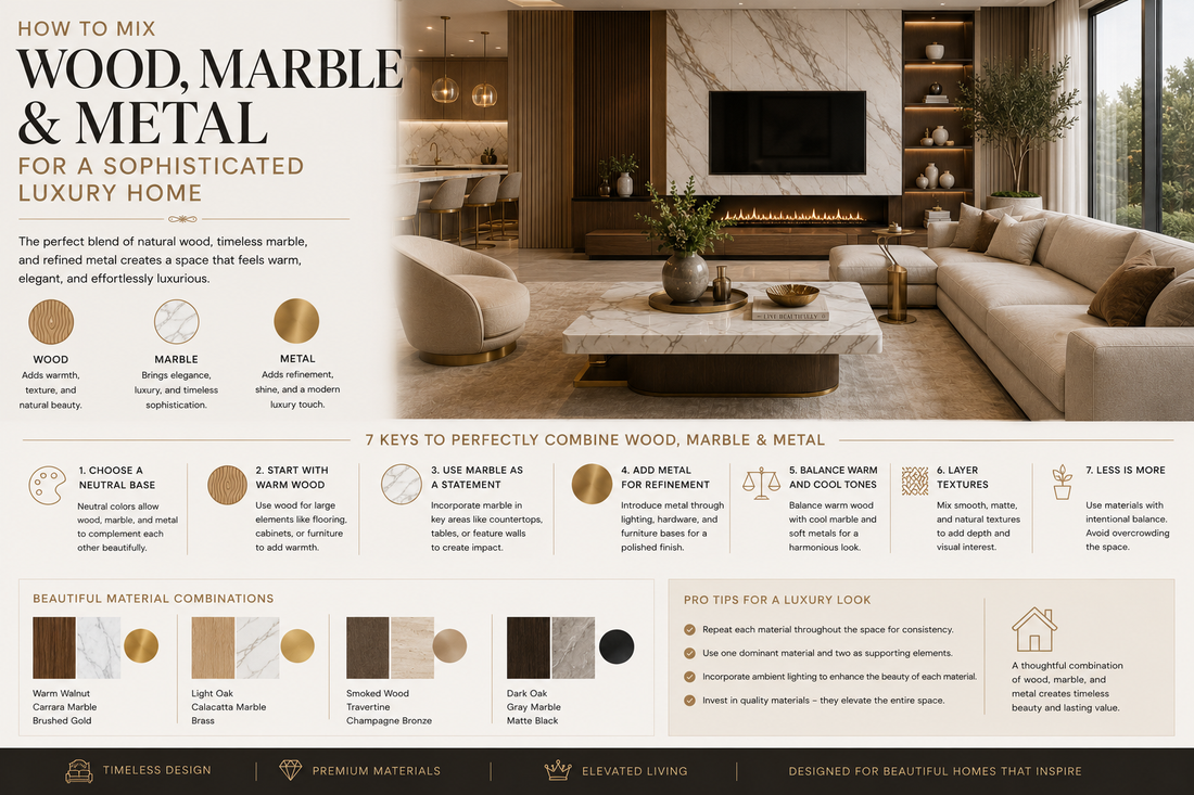 How to Mix Wood, Marble & Metal for a Sophisticated Luxury Home