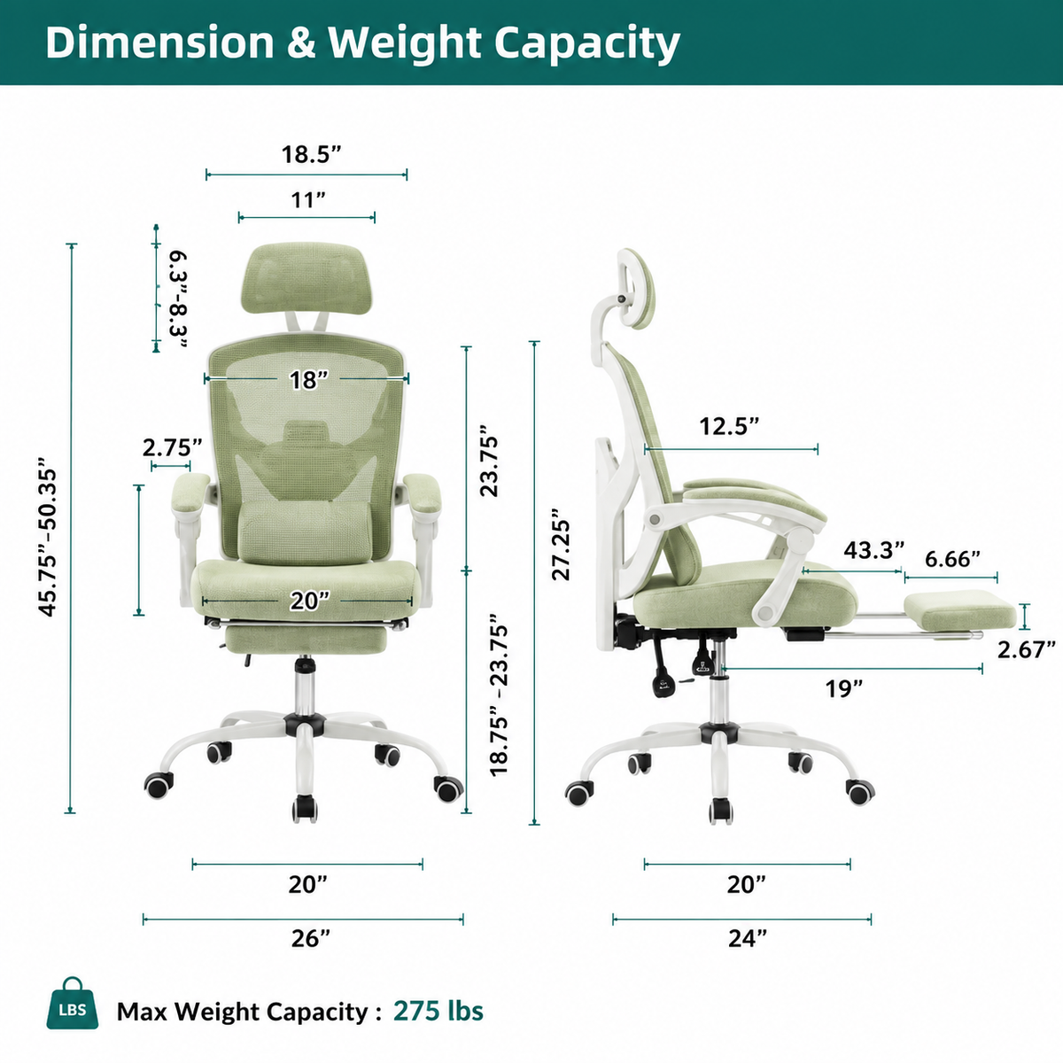 Ergonomic Reclining High-Back Mesh Gaming Chair – Swivel Rolling Chair with Lumbar Support