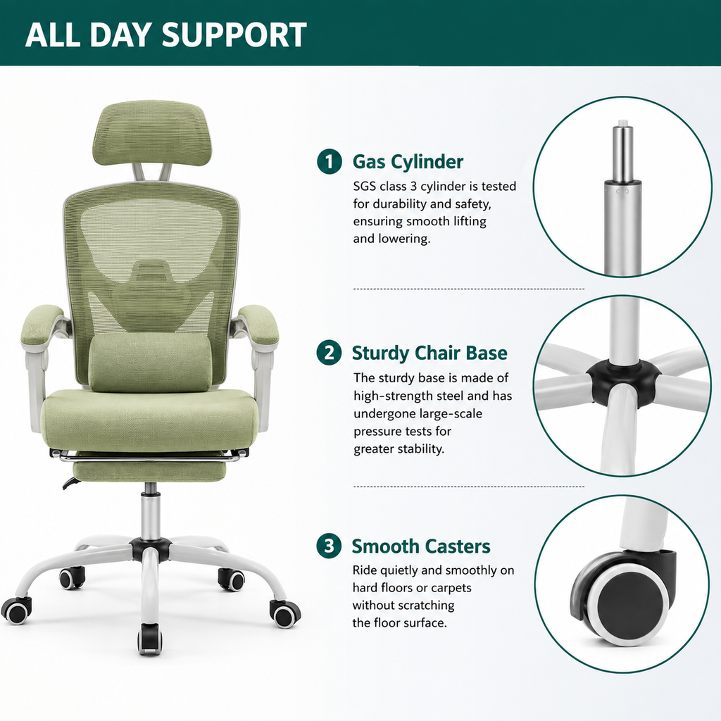 Ergonomic Reclining High-Back Mesh Gaming Chair – Swivel Rolling Chair with Lumbar Support