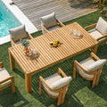 Arles 85" Outdoor Dining Table, Natural Teak