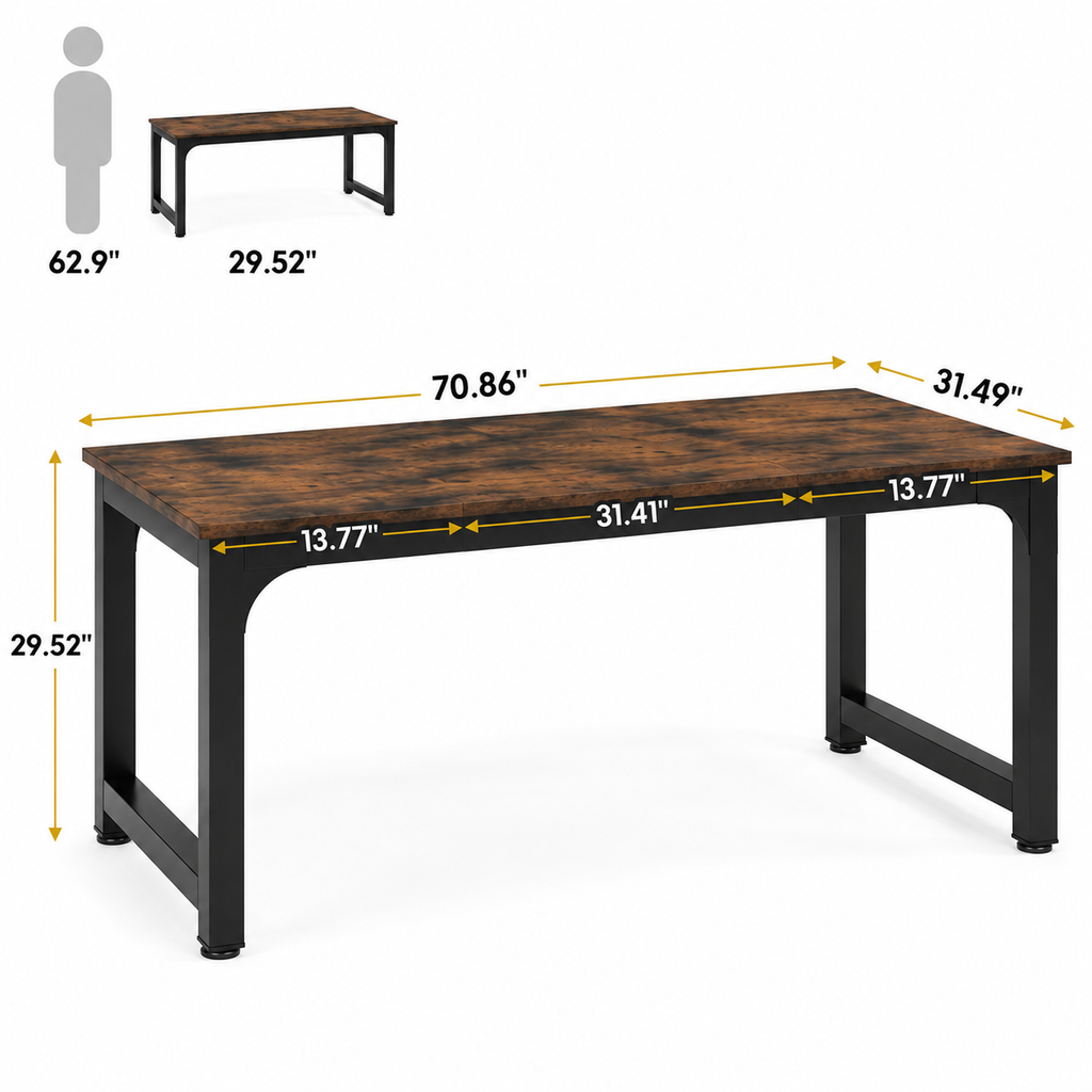 Modern Computer Desk – Spacious Writing & Work Desk for Home Office