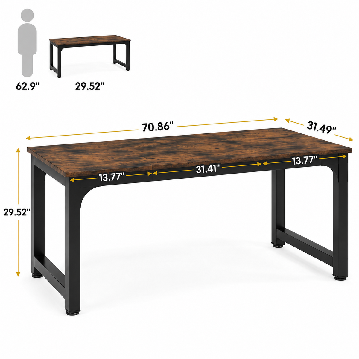 Modern Computer Desk – Spacious Writing & Work Desk for Home Office
