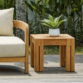 Arles 21" Outdoor Side Table, Natural Teak