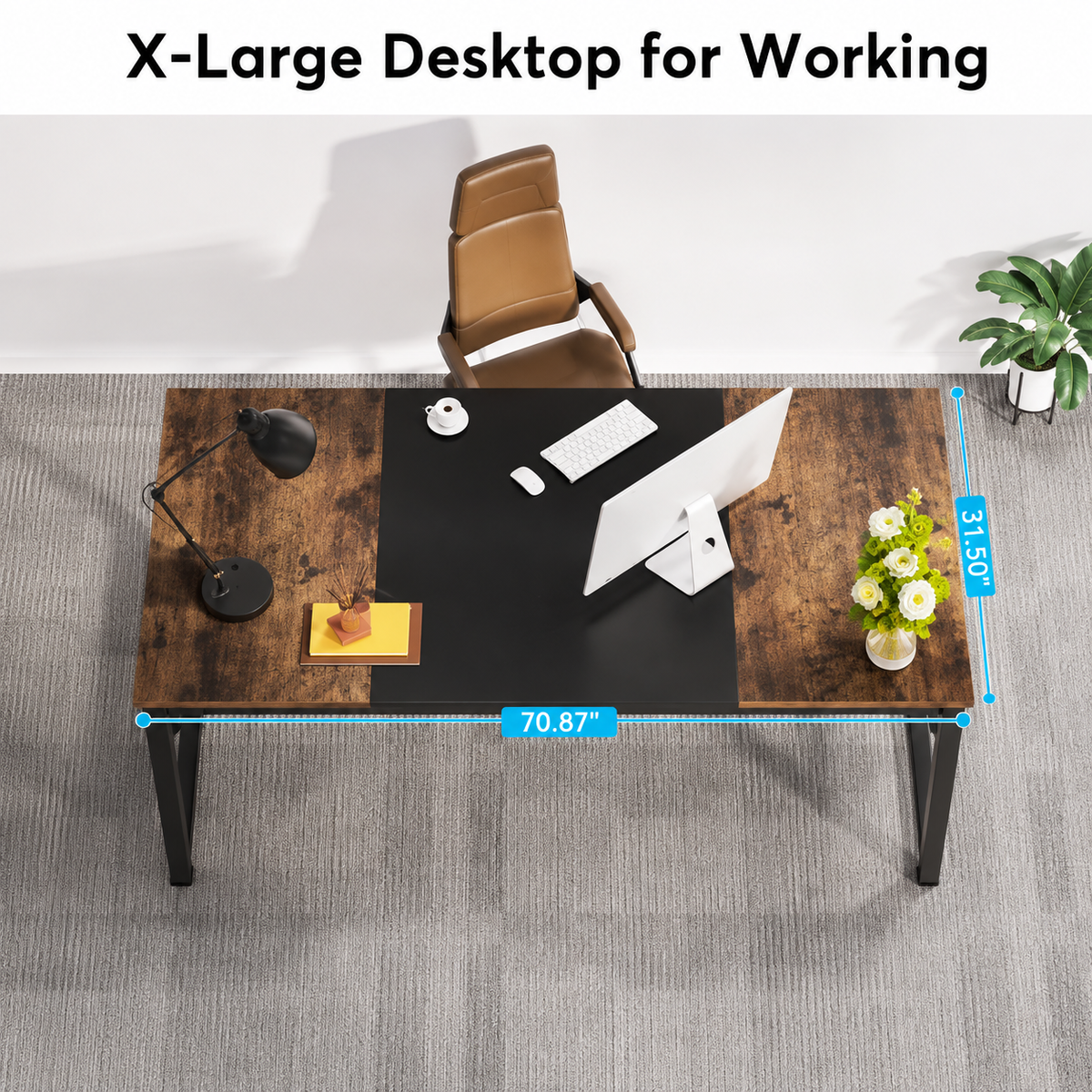 Modern Computer Desk – Spacious Writing & Work Desk for Home Office