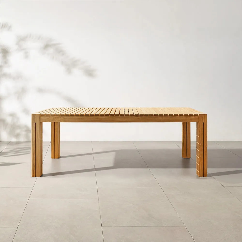 Arles 85" Outdoor Dining Table, Natural Teak