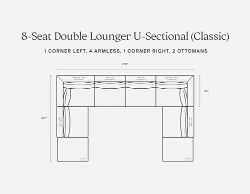 8-Seat Modular Double Lounger U-Sectional