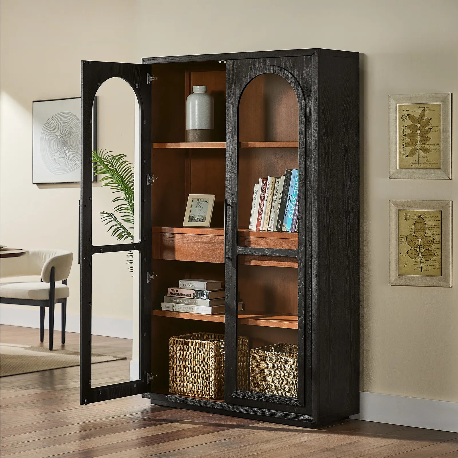 Lira 47" Oak Cabinet, Black Oak