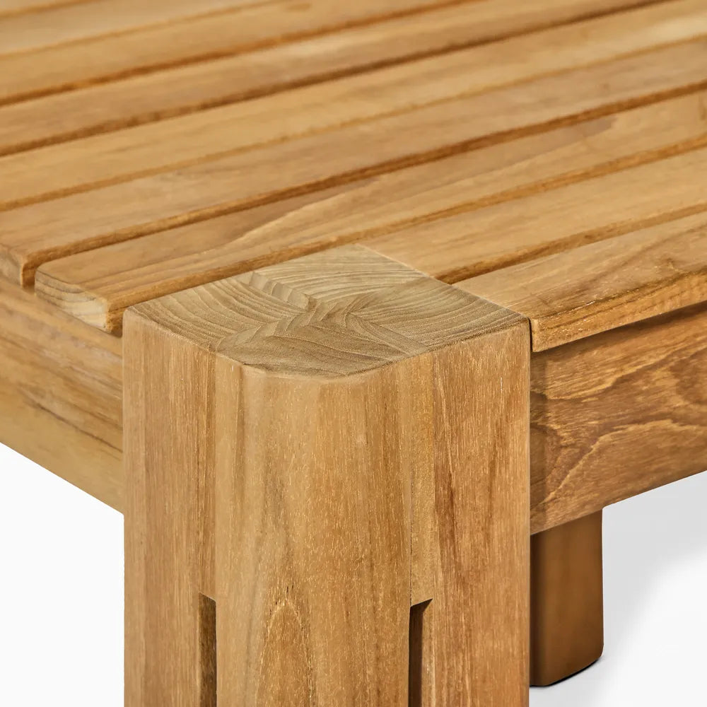 Arles 21" Outdoor Side Table, Natural Teak