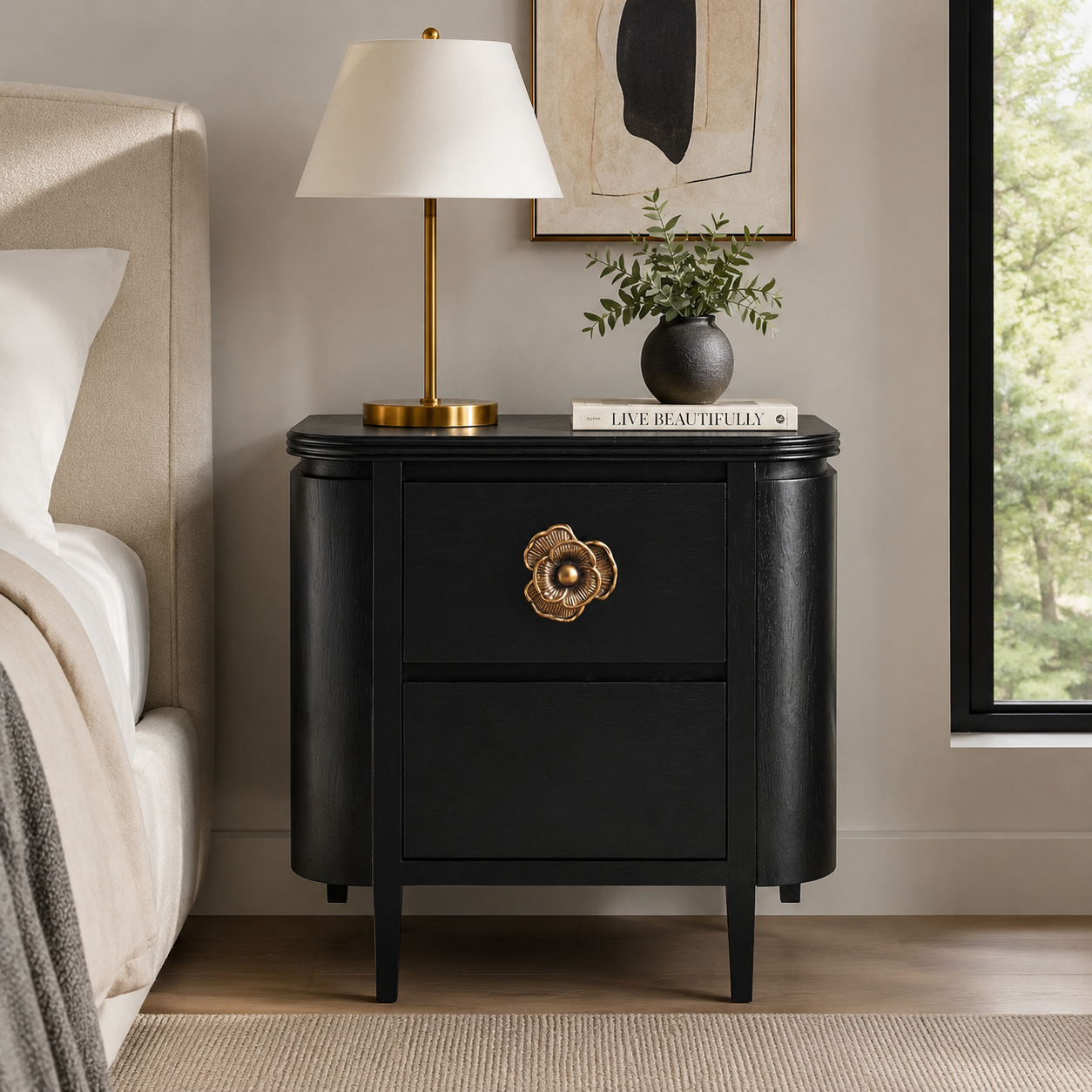 Briallen Black Nightstand