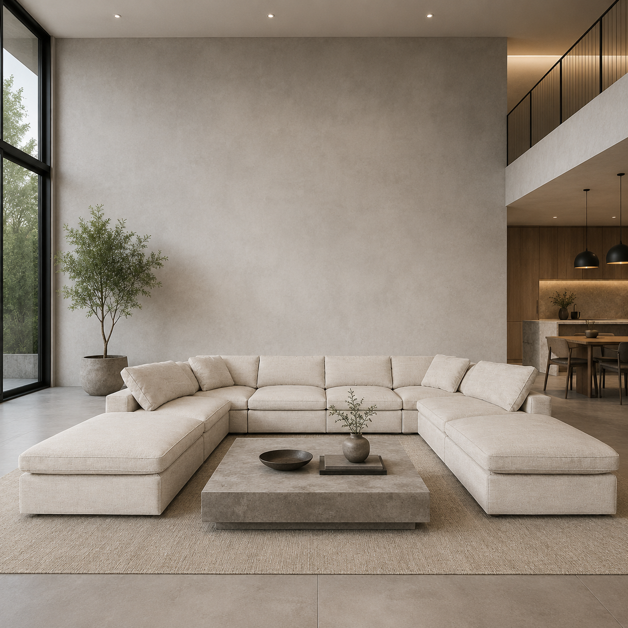 8-Seat Modular Double Lounger U-Sectional