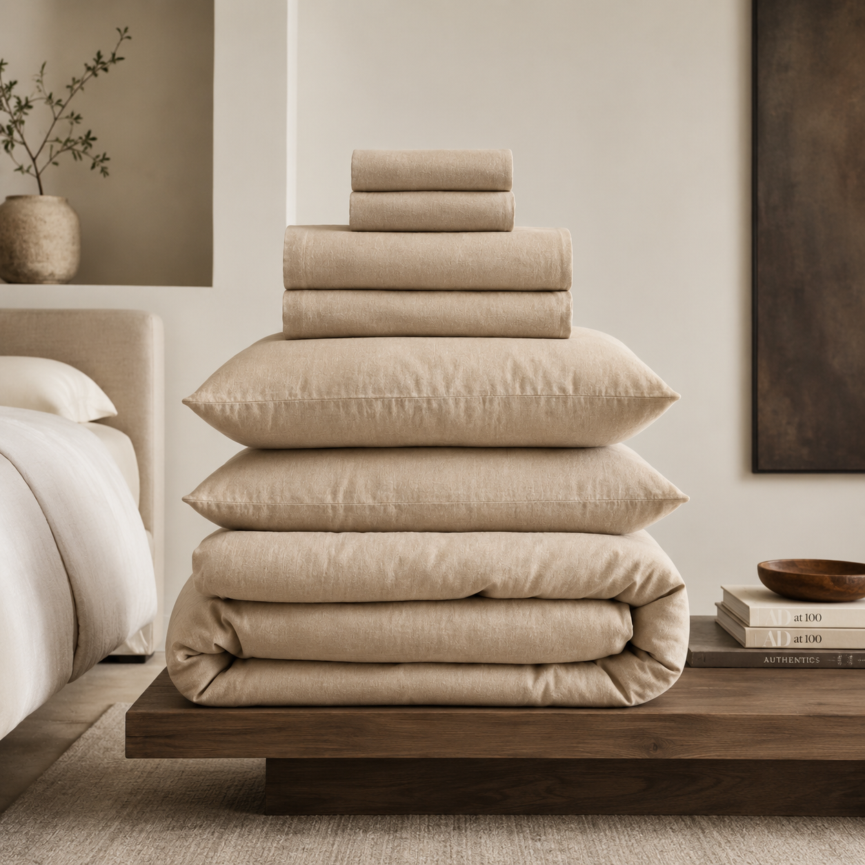 European Linen Deluxe Bedding Bundle, Twin