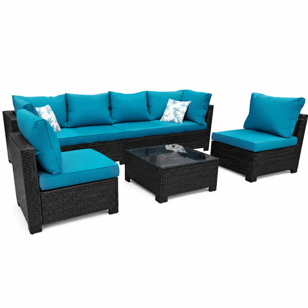Coastline™ 7-Piece Outdoor Wicker Patio Furniture Set – All-Weather Rattan Conversation Lounge with Sectional Sofa & Table