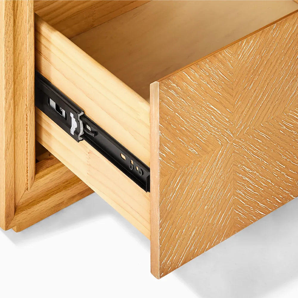 Thursen 21" Chevron Nightstand (Set of 2), Natural Cerused Oak