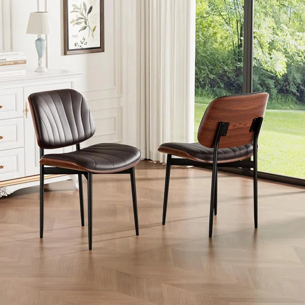 Faux Leather Dining Chairs, Set of 2