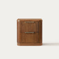 Finnley 26" Fluted Nightstand (Set of 2), Warm Brown Poplar Wood