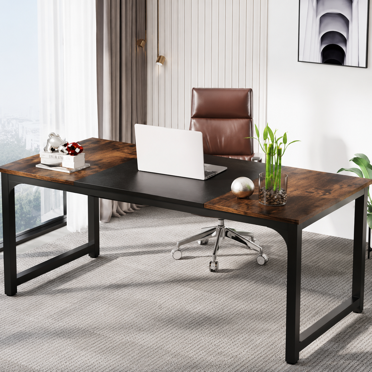 Modern Computer Desk – Spacious Writing & Work Desk for Home Office