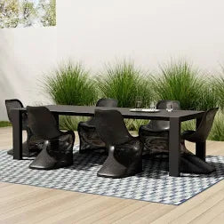 Farrah 118.1" Extendable Plastic 7-Piece Patio Dining Set